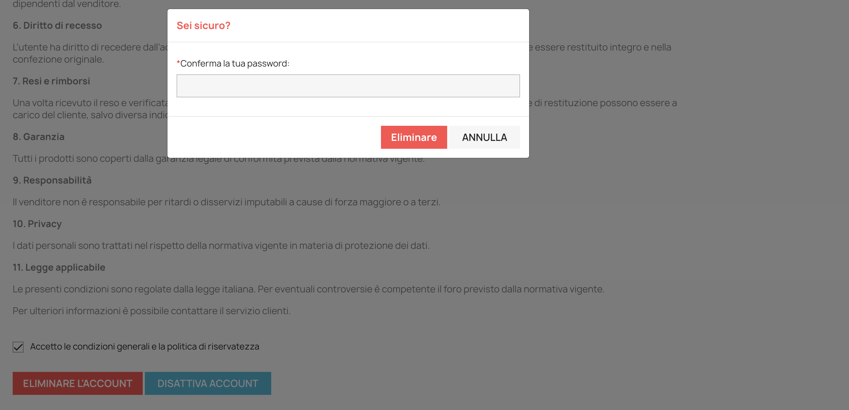 Modulo Elimina Account PrestaShop