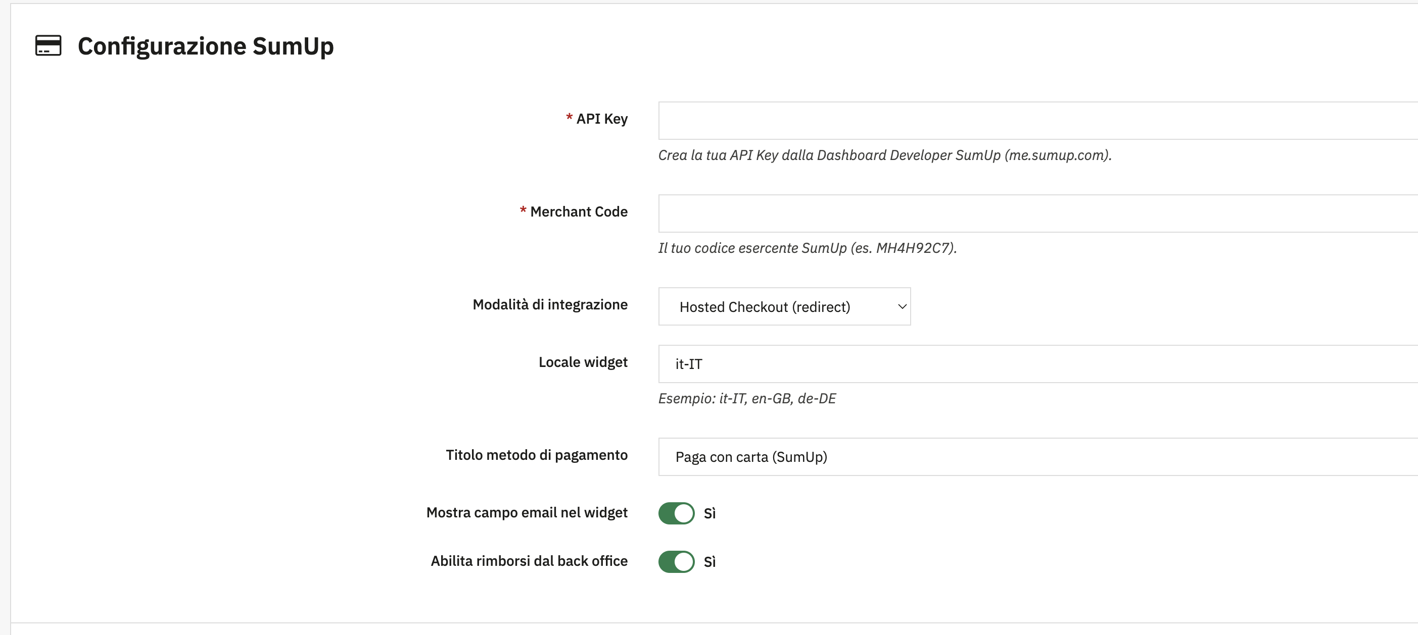 Modulo SumUP per PrestaShop